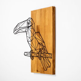 Wallity MA-293 Accesorio decorativo de pared de madera y metal en Nogal y Negro